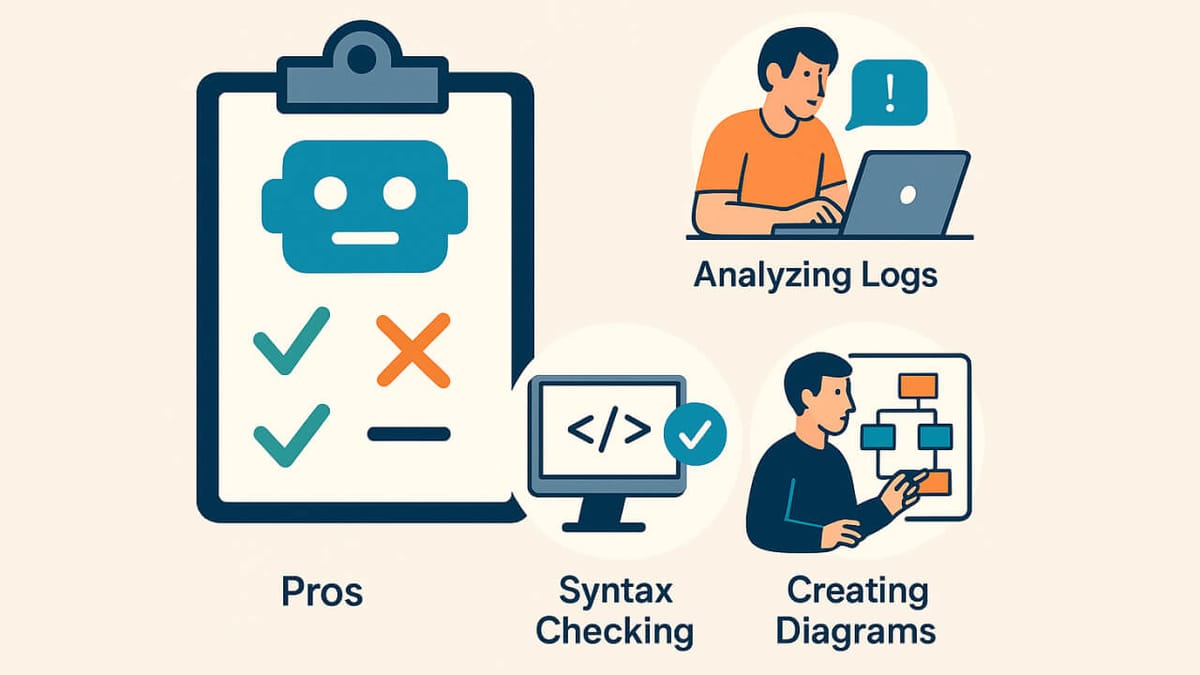 Showing the Pros of Using AI in Everyday Work: Analyzing logs, checking Syntax, creating diagrams